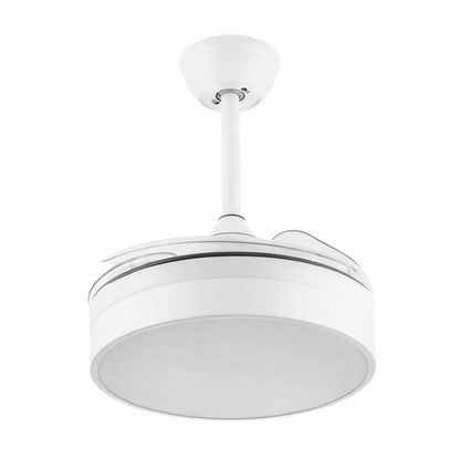 Ventilador de Techo LED Messe 72W Blanco DC Ultra Silencioso con Mando a Distancia y Palas Retráctiles Verano / Invierno