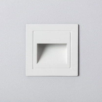 Baliza Exterior LED 3W Empotrable Pared Cuadrado Blanco Wabi