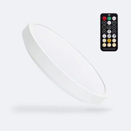 Plafón LED para Exterior 18W Circular con Detector de Movimiento Radar con Mando Ø300 mm