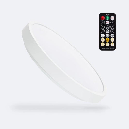 Plafón LED para Exterior 18W Circular con Detector de Movimiento Radar con Mando Ø300 mm