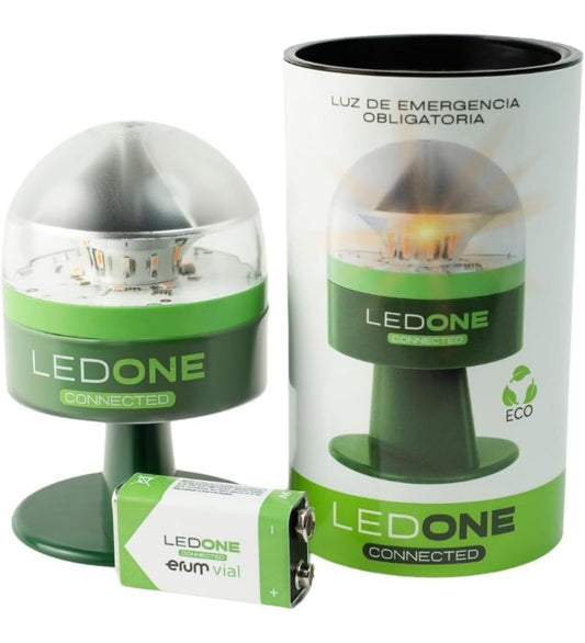 PF LED ONE LEDONE Connected - Baliza V16 Obligatoria DGT en 2026. Homologada y con Geolocalizador con SIM Telefónica y Datos Gratis hasta 2041
