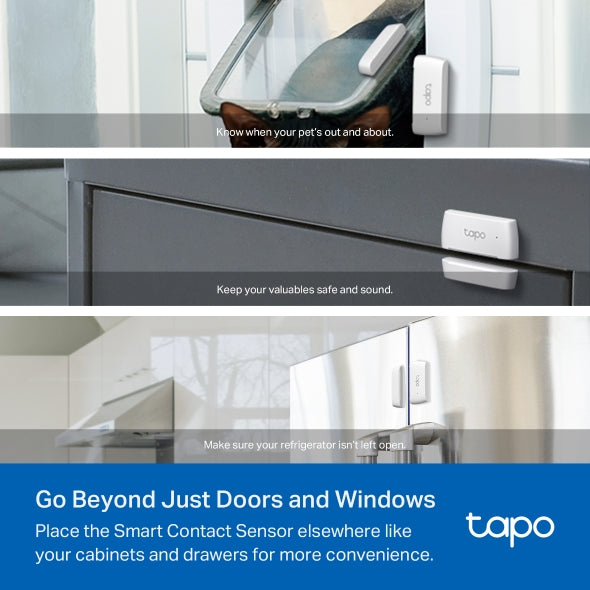 Tapo TP-Link T110 - Sensor de Contacto Inteligente, Domótica, Ahorro de Energía, Batería Larga Duración, Alertas de Intrusos, Requiere Hub