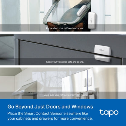 Tapo TP-Link T110 - Sensor de Contacto Inteligente, Domótica, Ahorro de Energía, Batería Larga Duración, Alertas de Intrusos, Requiere Hub