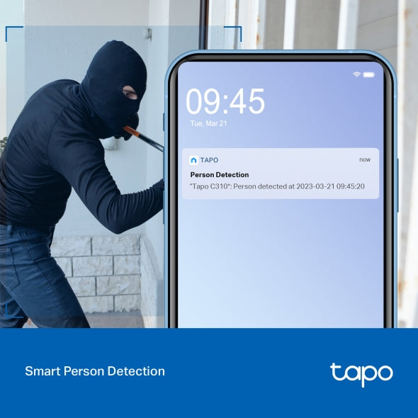 Tapo Camara Vigilancia WiFi Exterior,Cámara 2K 3MP sin batería,IP66 a Prueba de Agua y Polvo, hasta 30m Visión Nocturna, Detección de Movimiento & Alarma Instantánea,Admite Tarjeta SD de 128GB