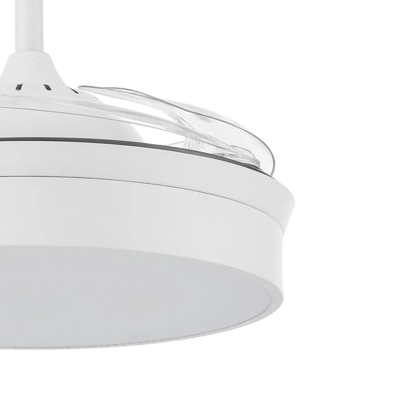 Ventilador de Techo LED Messe 72W Blanco DC Ultra Silencioso con Mando a Distancia y Palas Retráctiles Verano / Invierno