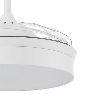 Ventilador de Techo LED Messe 72W Blanco DC Ultra Silencioso con Mando a Distancia y Palas Retráctiles Verano / Invierno
