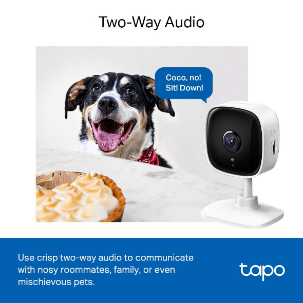 Tapo – Cámara de vigilancia Wi-Fi de Interior 1080P, para bebés y Mascotas, visión Nocturna, detección de Movimiento, Audio bidireccional, Almacenamiento en SD, Compatible con Alexa, Blanco