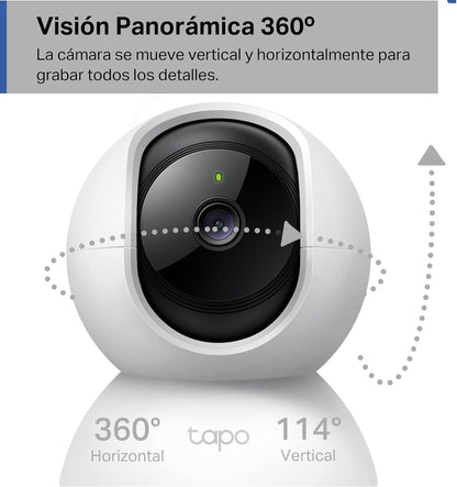 Tapo C200 - Cámara IP WiFi 360° Cámara de Vigilancia FHD 1080p,Visión Nocturna, Notificaciones en Tiempo Real, Admite Tarjeta SD,Detección de Movimiento,Control Remoto,Compatible con Alexa