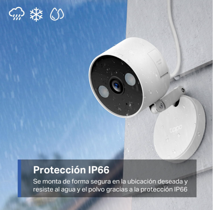 Tapo C120-2K 4MP Cámara de vigilancia para Interior y Exterior, Base magnética,focos duales, Admite Tarjeta SD de hasta 512 GB, IP66, Compatible con Alexa y Google Assistant