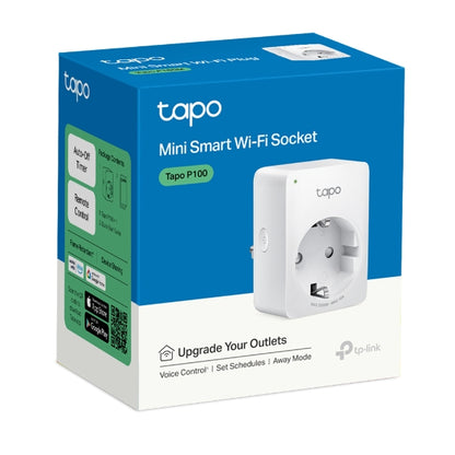 Enchufe Inteligente Wi-Fi TP-Link TAPO P100 - Wi-Fi Mini Smart Plug, ideal para agendar ligar/desligar y economizar energía, compatible con Alexa y Google Home