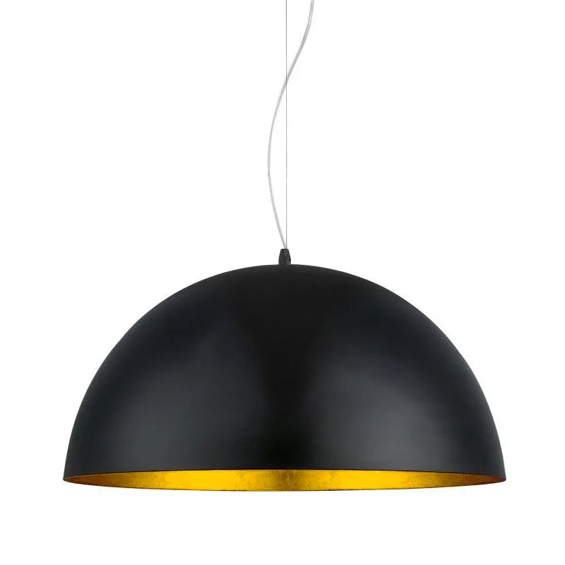 Lámpara de Techo Colgante Negra y Dorada de Diseño SemiSphere 1XE27
