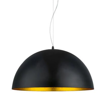 Lámpara de Techo Colgante Negra y Dorada de Diseño SemiSphere 1XE27