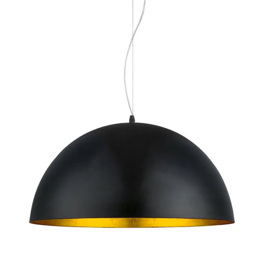Lámpara de Techo Colgante Negra y Dorada de Diseño SemiSphere 1XE27