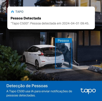 Tapo C500 - Cámara Vigilancia Wi-FI Exterior 360º, Resolución 1080p, Detección Movimiento, Visión Nocturna hasta 30 m, Audio Bi-direccional, Sirena, Compatible Alexa y Google, 2MP