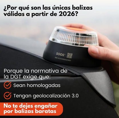 Luz Emergencia Coche Homologado DGT con Geolocalización 3.0, Aprobada por DGT. Baliza V16