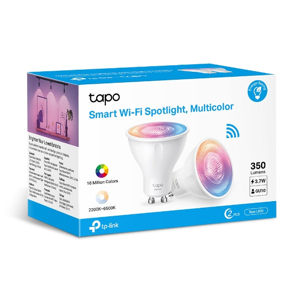 Tapo L630 Bombilla Inteligente GU10 LED, 3.7 W, Ahorro de Energía, Regulable 350 lm, Compatible con Alexa/Google Home, Multicolor, 1 Unidad (Paquete de 1)