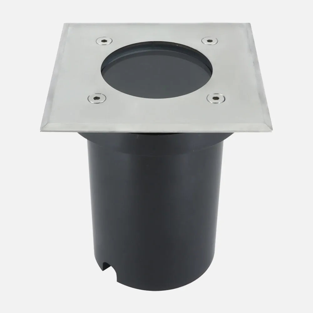 Luz de suelo Empotrable Exterior Encastrar Cuad.1xgu10 Niquel 13x11x11Cm Ip65 Corte 10,5 Cm