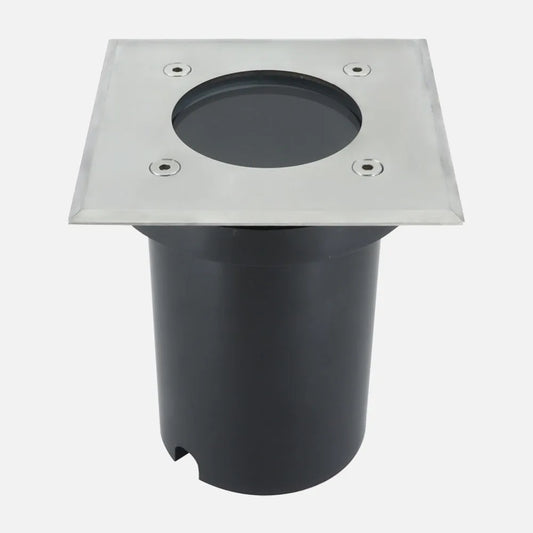 Luz de suelo Empotrable Exterior Encastrar Cuad.1xgu10 Niquel 13x11x11Cm Ip65 Corte 10,5 Cm