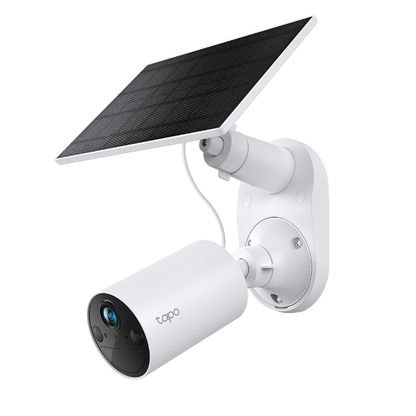 Tapo C410 Kit - Cámara de vigilancia Solar con batería Exterior, Detección de Personas por IA, 2K 3 MP, visión Nocturna de Color, Memoria microSD, batería no extraíble de 6400mAh, Audio bidireccional