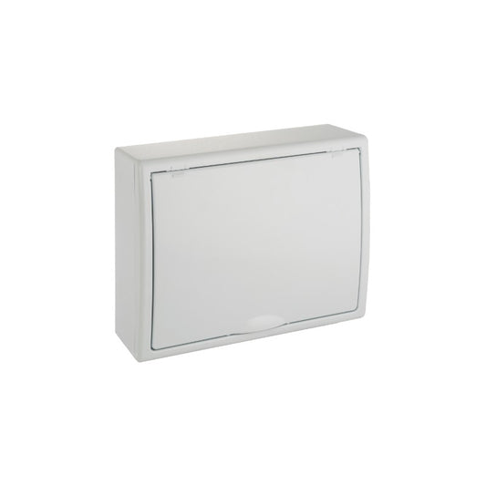 CAJA DISTRIBUCION SUPERFICIE 12 ELEMENTOS.COLOR BLANCO DIMENSIONES EXTERIORES 302X247X104 MM.