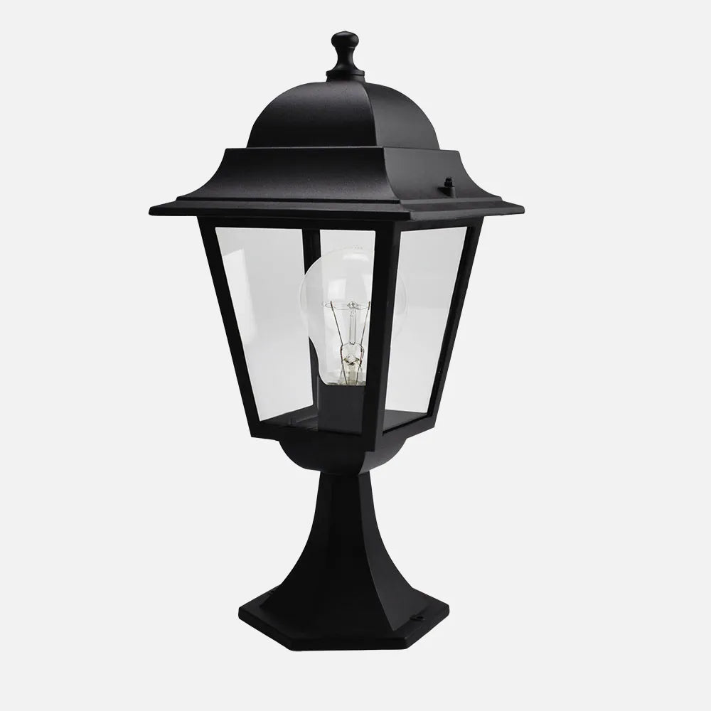 Sobremuro Exterior Aluminio Spica 1xe27 Negro Ip44 46x21,5x21,5 Cm