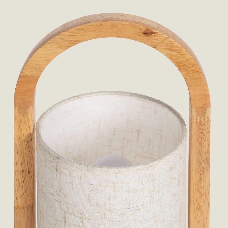 Lámpara de Mesa LED Pórtatil Madera con Batería USB Recargable Fragosa