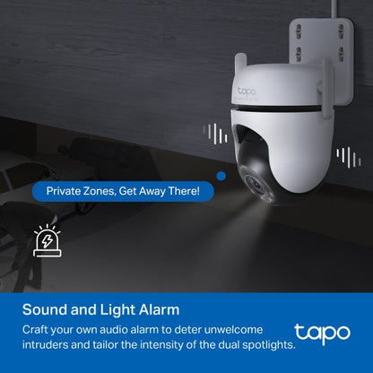Tapo C520WS - Cámara Vigilancia Wi-Fi Exterior 360°, Resolución 2K QHD, Visión Nocturna en Color Starlight, Detección IA Múltiple, Seguimiento de Movimiento, IP66