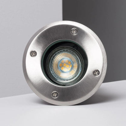 Foco Exterior Empotrable Suelo Circular Inox para GU10