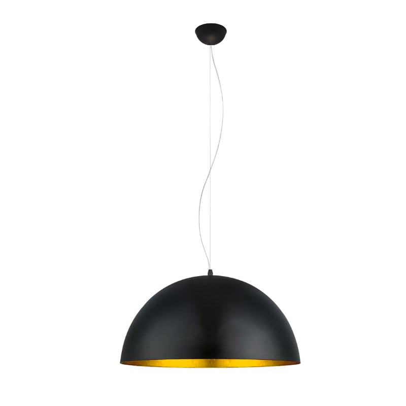 Lámpara de Techo Colgante Negra y Dorada de Diseño SemiSphere 1XE27