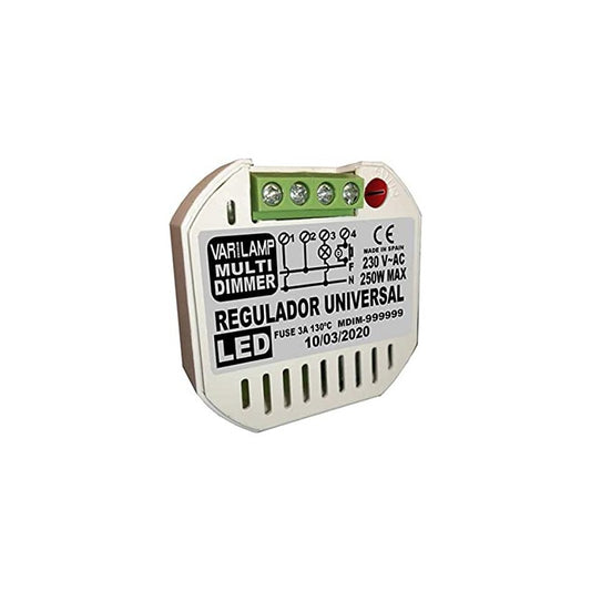REGULADOR UNIVERSAL A PULSADORES 250W COMPLATIBLE CON CUALQUIER TIPO DE REGULACIÓN