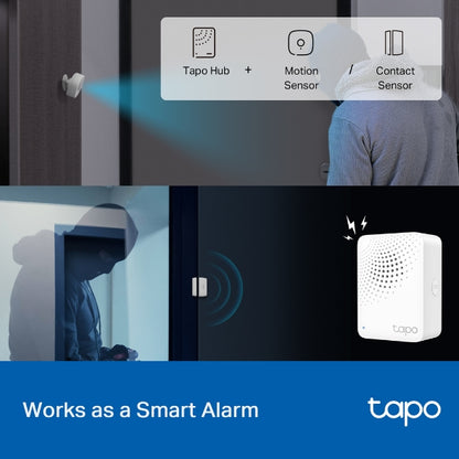 Tapo H100 – Concentrador Inteligente con 19 Tonos, Control centralizado del hogar Inteligente, conexión WiFi hasta 64 Dispositivos, Alarma Inteligente, Plug & Play