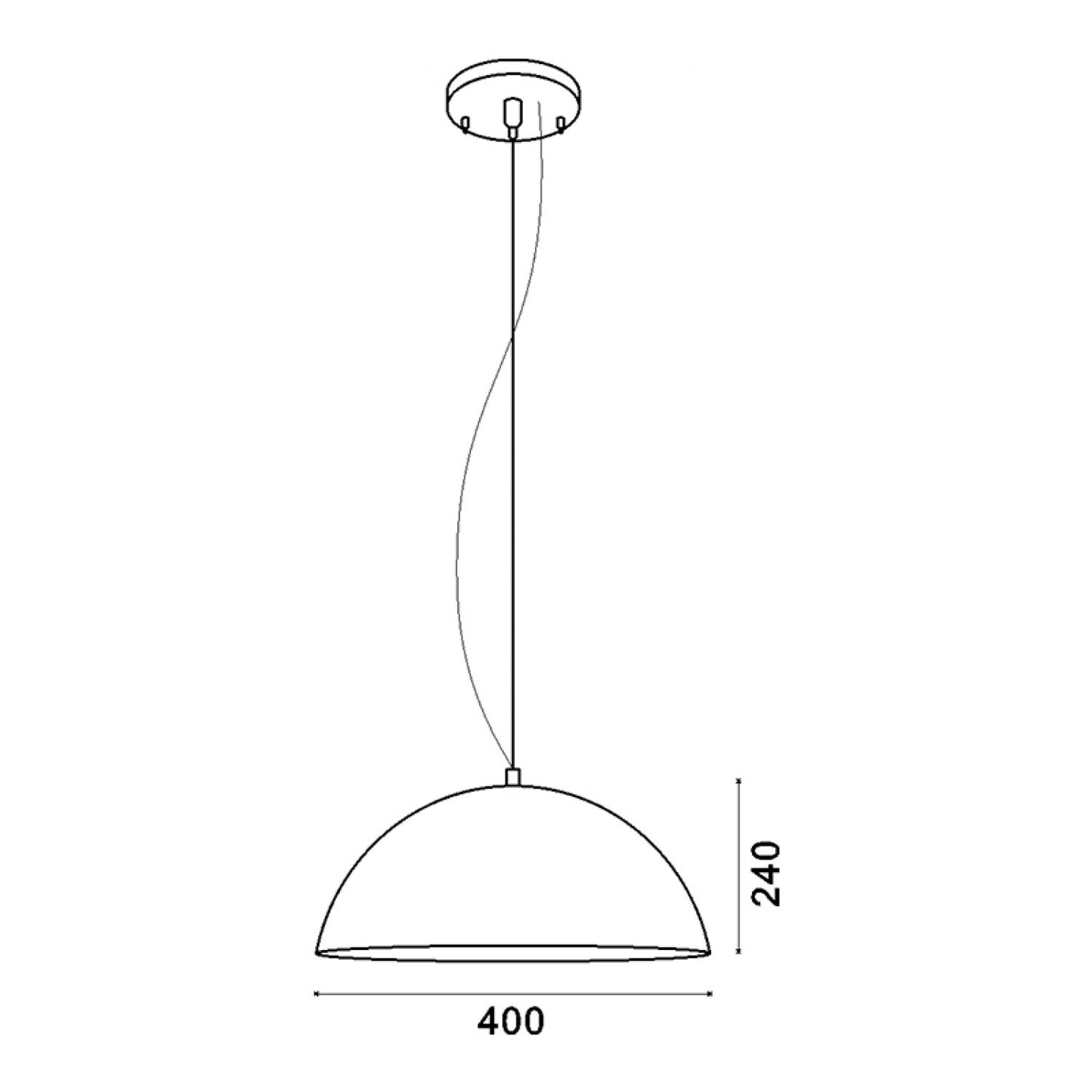 Lámpara de Techo Colgante Negra y Dorada de Diseño SemiSphere 1XE27