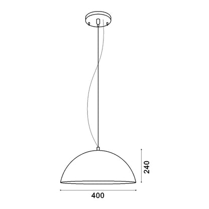 Lámpara de Techo Colgante Negra y Dorada de Diseño SemiSphere 1XE27