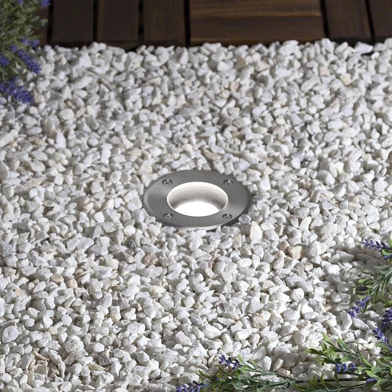 Foco Exterior Empotrable Suelo Circular Inox para GU10