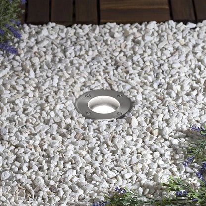Foco Exterior Empotrable Suelo Circular Inox para GU10