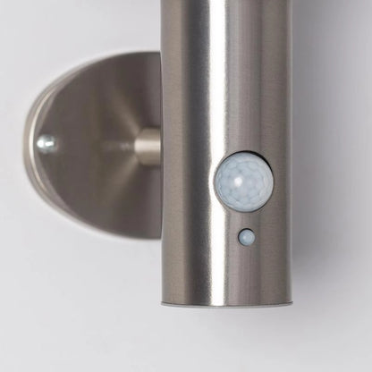Aplique de Pared Exterior Solar LED Helios Inox con Detector de Movimiento PIR