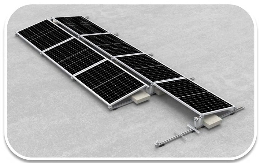 Sistema lastrado para cubierta plana Sur / Este-Oeste – LEVER