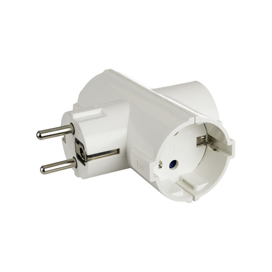 ADAPTADOR TRIPLE 2P+T,16A 250V COLOR BLANCO.MAX 3680W.