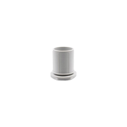 Racor recto m-40 de pvc-gris-p/tubo rigido c/tuerca incorp.