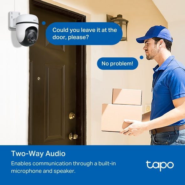 Tapo C520WS - Cámara Vigilancia Wi-Fi Exterior 360°, Resolución 2K QHD, Visión Nocturna en Color Starlight, Detección IA Múltiple, Seguimiento de Movimiento, IP66
