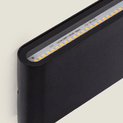 Aplique de Pared Exterior LED 12W Aluminio Rectangular Iluminación Doble Cara Luming Negro