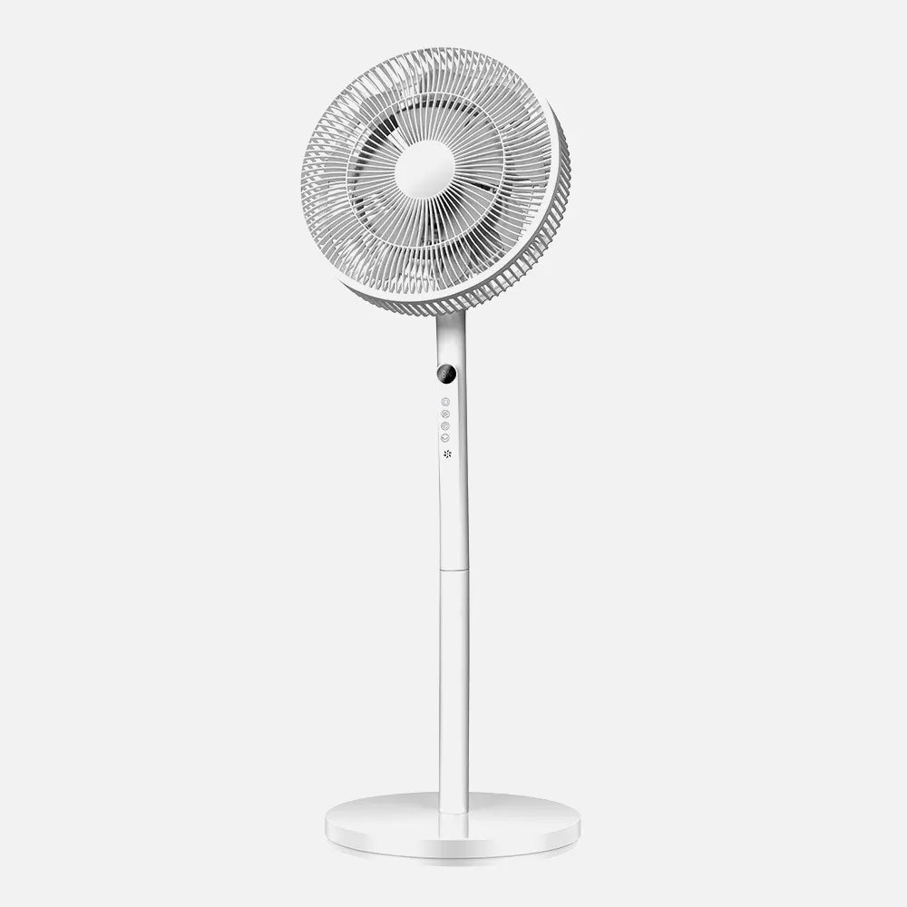 Ventilador De Pie Azor Blanco 3 velocidades 60w 70/100x35x35cm Oscilante C/remoto Y Temporizador
