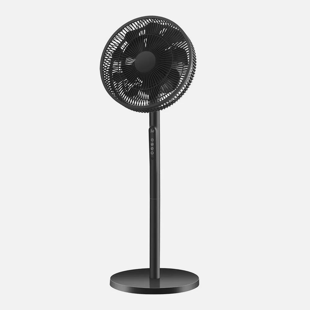 Ventilador De Pie Azor Negro 3 velocidades 60w 70/100x35x35cm Oscilante C/remoto Y Temporizador