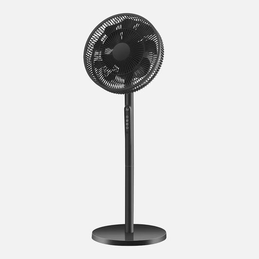 Ventilador De Pie Azor Negro 3 velocidades 60w 70/100x35x35cm Oscilante C/remoto Y Temporizador