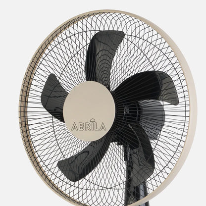 Ventilador De Pie Belmonte Negro/beis 3 Velocidades 45w 5 aspas Orientable, Fijo y Rotatorio Regulable 43x40 Cm