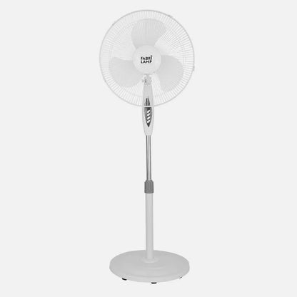Ventilador De Pie Bise Blanco 3 Velocidades 45w Regulable 43x40cm Oscilante 3 Aspas Blancas C/remoto Y Temporizador