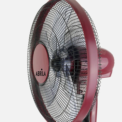 Ventilador De Pie Borlon Negro/burdeos 3 Velocidades 55w 5x2 aspas Orientable+ Remoto+ Temporizador Regulable 43x40 Cm