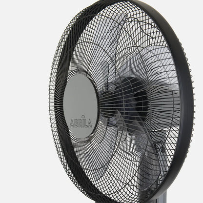 Ventilador De Pie Borlon Negro/gris 3 Velocidades 55w 5x2aspas Orientable+ Remoto+ Temporizador Regulable 43x40 Cm