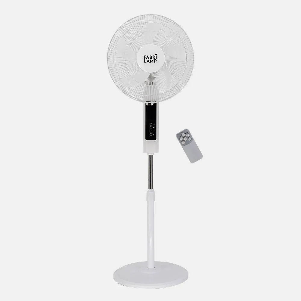 Ventilador De Pie Cacimbo Blanco 3 Velocidades 45w. 5 Aspas 43 D. C/ Remoto. temporizador 0,5h-7,5h