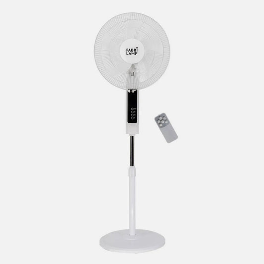 Ventilador De Pie Cacimbo Blanco 3 Velocidades 45w. 5 Aspas 43 D. C/ Remoto. temporizador 0,5h-7,5h